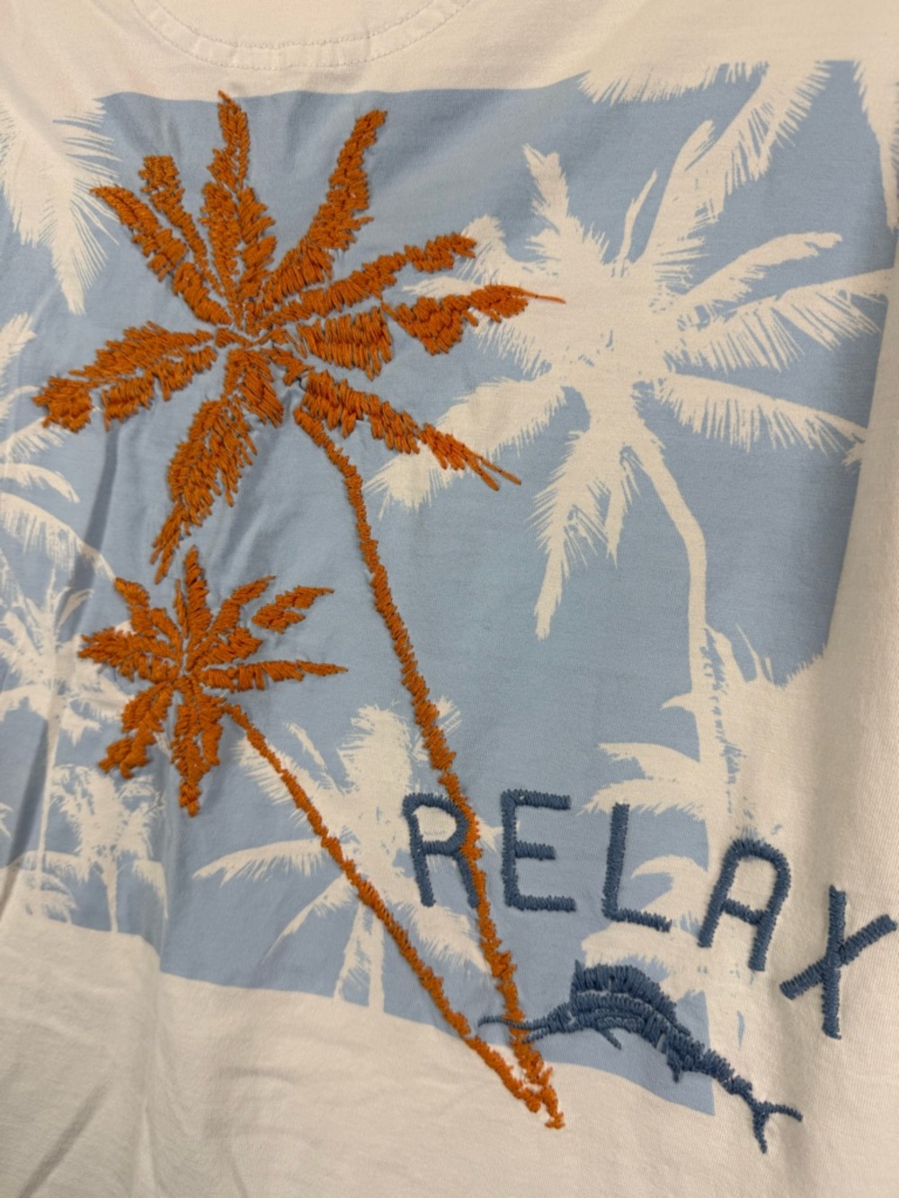 Tommy‎ Bahama Vintage Y2K Long Sleeve Pocket Tee - White - Medium - Picture 6 of 6